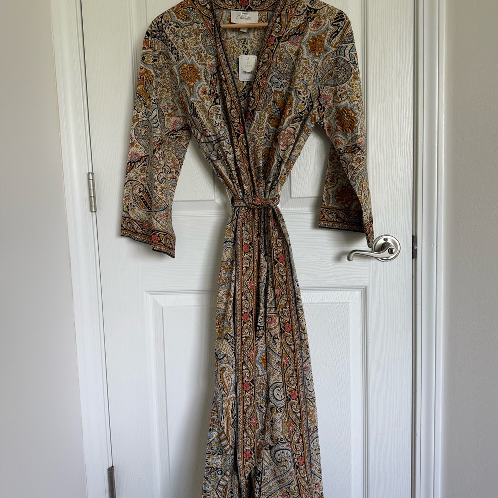 NWT Women’s Anthropologie Cleobella Paisley Organic Robe Kimono Size S